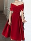Χαμηλού Κόστους Κοκτέιλ Φορέματα-σε γραμμή κοκτέιλ μαύρο φόρεμα 1950 φόρεμα φθινοπωρινό νυφικό φόρεμα καλεσμένων μέχρι το γόνατο κοντό μανίκι από τους ώμους βελούδο με πιέτες καθαρό χρώμα 2024