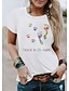 billige T-skjorter til kvinner-Dame T skjorte Burgund t-skjorte 100 % bomull Grafisk Hund Bokstaver Trykt mønster Daglig Ferie Helg Grunnleggende Kortermet Rund hals Svart