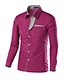 cheap Dress Shirts-Men&#039;s Shirt Dress Shirt Color Block Collar Wine Green Black Blue Purple Outdoor Street Long Sleeve Button-Down Clothing Apparel Cotton Business Simple Casual Comfortable