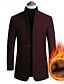 cheap Men&#039;s Jackets &amp; Coats-Men&#039;s Overcoat Wool Coat Blazer Winter Long Woolen Solid Colored Basic Daily Black Wine Navy Blue Gray