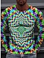 preiswerte Geometrical-Herren T-Shirt T-Shirt Optische Illusion Grafik Prints Spirale Streifen Rundhalsausschnitt Grün Schwarz Blau Lila Rosa 3D-Druck Täglich Urlaub Langarm Print Kleidung Designer Casual Big and