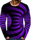 abordables Geometrical-Homme T shirt Tee 3D Print Col Rond Jaune Rose Claire Rouge Bleu Violet 3D effet Grande Taille du quotidien Sortie manche longue Imprimer Vêtement Tenue Vêtement de rue Exagéré Design