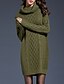 cheap Sweater Dresses-Women&#039;s Sweater Dress Shift Dress Knit Dress Mini Dress Wine Army Green Dark Blue Long Sleeve Pure Color Knit Winter Fall Autumn Turtleneck Mature Date Vacation Loose Fit 2022 M L XL 2XL 3XL 4XL
