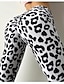 preiswerte Leggings-Damen Strumpfhosen Polyester Leopard Schwarz Weiß Yoga Knöchellänge Yoga