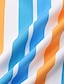 Недорогие мужские летние гавайские рубашки-Муж. Кнопка рубашка Повседневная рубашка Летняя рубашка Пляжная рубашка Гавайская рубашка Желтый + голубой Черный Темно-синий Красный Оранжевый Короткие рукава Полоса Отложной Для улицы Гавайский