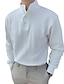 Χαμηλού Κόστους Ανδρικά μπλουζάκια casual-Ανδρικά Πουκάμισο Henley Μακρυμάνικο πουκάμισο Σκέτο Χένλι Διακοπές Καθημερινά Μακρυμάνικο Κουμπί-Κάτω Ρούχα Σύγχρονη Σύγχρονη