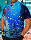 voordelige Hawaiiaans hemd grote maten voor heren-Voor heren Grote maten Hawaiiaans overhemd Groot en klein Grafische prints Strijkijzer nappi Korte mouw Lente zomer Tropisch Modieus Hawaii Buiten Straat Tops