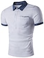 cheap Classic Polo-Men&#039;s Polo Shirt Golf Shirt Color Block Turndown Black White Outdoor Street Short Sleeve Button-Down Clothing Apparel Cotton Casual Comfortable Pocket