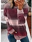 cheap Women&#039;s Hoodies &amp; Sweatshirts-Women&#039;s Sweatshirt Pullover Color Block Street Casual Pink Blue Purple Basic Round Neck Long Sleeve Top Micro-elastic Fall &amp; Winter