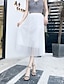 cheap Maxi Skirts-Women&#039;s Skirt Long Skirt Maxi Tulle Black White Pink Skirts Pleated Layered Fashion Summer Casual Daily One-Size
