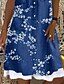 cheap Print Dresses-Women&#039;s Denim Dress Casual Dress Mini Dress Blue Dusty Blue Light Blue Sleeveless Floral Patchwork Summer Spring U Neck Fashion Vacation Loose Fit 2023 S M L XL XXL 3XL 4XL 5XL