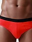 abordables Sous-vêtements pour hommes-Homme 3 paquet Slips Respirable Doux Plein Taille médiale Noir Rouge