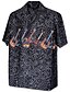 cheap Men&#039;s Printed Shirts-Men&#039;s Shirt Graphic Prints Guitar Totem Turndown Black Beige 3D Print Casual Going out Short Sleeves Button-Down Print Clothing Apparel Tropical Hawaiian Designer Casual