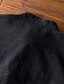 abordables chemises décontractées pour hommes-Homme Chemise Lin Plein Mao Noir Blanche Bleu Kaki Gris Extérieur Travail manche longue Vêtement Tenue Coton Lin Rétro Vintage Mode Nostalgique
