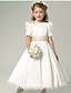 cheap Flower Girl Dresses-A-Line Ankle Length Flower Girl Dress First Communion Girls Cute Prom Dress Satin with Sash / Ribbon Royal Style Fit 3-16 Years