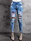 رخيصةأون سراويل تحتية قصيرة للنساء-نسائي نحيف جينزات الدنيم أزرق كاجوال  يومي كاجوال / يومي مكتمل الطول الخارج العلم الأمريكي S M L XL 2XL