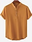 Χαμηλού Κόστους ανδρικό πουκάμισο με κουμπιά-Ανδρικά Πουκάμισο Πουκάμισο Popover Πουκάμισο με κουμπιά Casual πουκάμισο Καλοκαιρινό πουκάμισο Μαύρο Βαθυγάλαζο Πορτοκαλί Χακί Πράσινο Χακί Κοντομάνικο Σκέτο Απορρίπτω Δρόμος Χαβανέζα Κουμπί Ρούχα