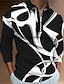 billiga Pikétröja med 3d dragkedja-Herr POLO Shirt Golftröja Abstrakt Grafiska tryck Nedvikt Svart Vit Gul Blå Himmelsblå 3D-tryck Utomhus Gata Långärmad Dragkedja Mönster Kläder Sport Mode Streetwear Designer