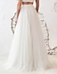 preiswerte Hochzeitskleider-Einfache Brautkleider für den Strand, A-Linie, getrennt, bodenlang, Tüll-Brautröcke, Brautkleider mit Volltonfarbe 2024