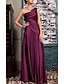 cheap Evening Dresses-Sheath Black Dress Evening Gown Elegant Dress Formal Evening Floor Length Sleeveless One Shoulder Fall Wedding Guest Satin Backless with Pleats Crystals Draping 2024