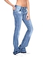 billige jeans for kvinner-kvinners flare low-rise jeans bootcut full lengde denimlomme stretchy høy midje uformelt daglig uformelt daglig marineblå lyseblå s m