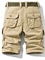 cheap Cargo Shorts-Men&#039;s Cargo Shorts Shorts Hiking Shorts 6 Pocket Plain Comfort Breathable Knee Length Casual Daily Streetwear 100% Cotton Sports Fashion Black Blue Micro-elastic