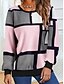 cheap Women&#039;s Hoodies &amp; Sweatshirts-Women&#039;s Sweatshirt Pullover Streetwear Pink Blue Green Color Block Casual Round Neck Plus Size Long Sleeve