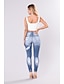 baratos jeans femininos-Mulheres Jeans Magro Calças Comprimento total Denim Bolsos laterais Com Corte Micro-Elástica Moda Casual / Diário Azul S M