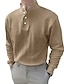 Χαμηλού Κόστους Ανδρικά μπλουζάκια casual-Ανδρικά Πουκάμισο Henley Μακρυμάνικο πουκάμισο Σκέτο Χένλι Διακοπές Καθημερινά Μακρυμάνικο Κουμπί-Κάτω Ρούχα Σύγχρονη Σύγχρονη