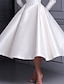cheap Wedding Dresses-Reception Wedding Dresses Vintage 1940s / 1950s Simple Wedding Dresses A-Line Illusion Neck Long Sleeve Ankle Length Chiffon Bridal Gowns With Appliques Summer Wedding Party 2024