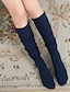 cheap Women&#039;s Tights-Women&#039;s Stockings Thigh-High Crimping Socks All Seasons Tights Thermal Warm Stretchy Knitting Fashion Casual Daily Navy Black White One-Size