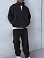 cheap Basic Hoodie Sweatshirts-Men&#039;s Tracksuit Sweatsuit Jogging Suits Black Navy Blue Khaki Gray Half Zip Plain Pocket 2 Piece Sports &amp; Outdoor Casual Daily Streetwear Cool Athletic Spring &amp;  Fall Clothing Apparel Hoodies