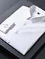 cheap Dress Shirts-Men&#039;s Shirt Solid Colored Solid Color Square Neck Wedding Going out Long Sleeve Slim Tops Lightweight Color Block Elegant Casual White Black Gray / Work / Club Summer Shirts