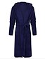 cheap Robes-Men&#039;s Plus Size Pajamas Robes Gown Sleepwear Bath Robe Pure Color Stylish Casual Comfort Home Daily Flannel Comfort Warm Long Robe Pocket Winter Fall Black Dark Blue