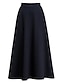 abordables Faldas Lisas-Mujer Columpio faldas de trabajo Falda larga Maxi Faldas Bolsillo Color sólido Oficina / Carrera Noche Otoño invierno Poliéster Elegante Básico Casual Negro Vino Gris