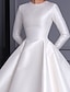 זול שמלות כלה-שמלות כלה קבלת פנים וינטג&#039; שנות הארבעים/שנות החמישים שמלות כלה פשוטות עם צווארון אשליה באורך שרוולים ארוכים שמלות כלה שיפון עם אפליקציות מסיבת חתונת קיץ 2024