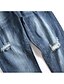 abordables pantalons décontractés-Homme Pantalon Jeans Poche Déchiré Plein Vestimentaire Extérieur du quotidien Vacances Mélange de Coton basique Mode Bleu de minuit Micro-élastique