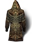 preiswerte Fleecejacke für Herren-Herren Wintermantel Fleecejacke Mantel Sport &amp; Natur Freizeitskleidung warm halten Atmungsaktiv Zip Tasche Herbst Winter Grafik-Drucke Totem Strassenmode Sport Kapuzenpullover Lang Regular Fit Gelb