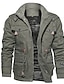 cheap Men&#039;s Jackets &amp; Coats-Men&#039;s Winter Coat Winter Jacket Outdoor Hiking Windproof Warm Winter Solid Colored Stand Collar Short Cotton Black Army Green Khaki Jacket