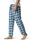 abordables Bas de sommeil-Homme Pantalon de pyjama Pantalon Pyjama Plaid à la mode Classique Confort Intérieur Mélange de Coton Flanelle Confort Respirable Doux Poche Cordon Taille elastique Automne Printemps Rouge Bleu