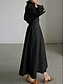 cheap Plain Dresses-Women&#039;s Casual Dress Work Dress Swing Dress Long Dress Maxi Dress Black Green Apricot Long Sleeve Pure Color Pocket Summer Spring Shirt Collar Fashion Office Loose Fit 2023 S M L XL XXL 3XL 4XL 5XL