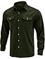 cheap Overshirts-Men&#039;s Corduroy Shirt Shirt Jacket Shacket Solid Colored Turndown Black Army Green Khaki Brown Beige Outdoor Work Long Sleeve Button-Down Clothing Apparel Fashion Casual Breathable Comfortable