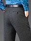 abordables Chino-Homme pantalon de costume Pantalon Poche Jambe droite Plein Bureau Travail Entreprise Chic et moderne Grande occasion Noir Gris Clair Taille haute Micro-élastique