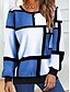 billige Hættetrøjer og sweatshirts til kvinder-Dame Sweatshirt bluse Gade Lyserød Blå Grøn Farveblok Afslappet Rund hals Plusstørrelser Langærmet