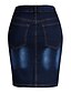 cheap Mini Skirt-Women&#039;s Skirt Pencil Bodycon Above Knee Denim Navy Blue Skirts Pocket Basic Casual Daily L XL 2XL