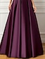 cheap Evening Dresses-A-Line Evening Gown Elegant Dress Formal Wedding Guest Floor Length 3/4 Length Sleeve V Neck Satin with Pleats Sequin 2024