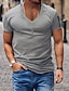 cheap Men&#039;s Casual T-shirts-Men&#039;s T shirt Tee Plain V Neck Sports &amp; Outdoor Sport Short Sleeve Clothing Apparel Fashion Streetwear Pink Casual Daily