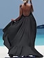 ieftine rochii simple-Pentru femei Rochie casual Rochie leagăn Rochie Lunga Rochie Maxi Negru Alb Galben Fără manșon Culoare pură Fără Spate Vară Primăvară Toamnă Bretele Spagheti Modă Vacanță Potrivire Largă 2023 S M L
