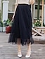cheap Maxi Skirts-Women&#039;s Skirt Long Skirt Maxi Tulle Black White Pink Skirts Pleated Layered Fashion Summer Casual Daily One-Size