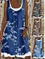 baratos Vestidos Estampados-Mulheres Vestido Jeans Vestido casual Minivestido Azul Azul empoeirado Azul Claro Sem Manga Floral Patchwork Verão Primavera Decote U Moda Férias Ajuste Largo 2023 S M L XL XXL 3XL 4XL 5XL